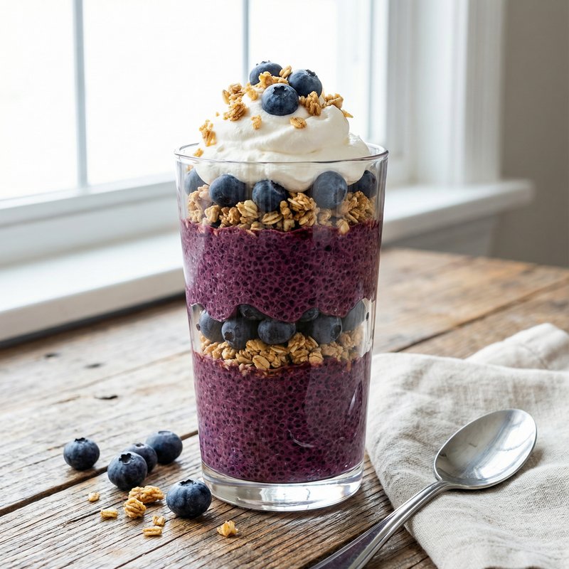 Blueberry Parfait Protein Pudding
